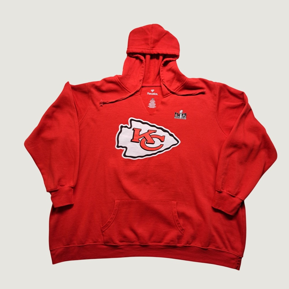 Fanatics Kansas City Chiefs Hoodie Mens 3X Red Excellent Kelce 87 Super Bowl 58